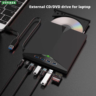 Leitor De DVD Externo Portátil Unidade Óptica CD-RW Gravador De PC Desktop Porta USB 3.0 Tipo C Cartão SD