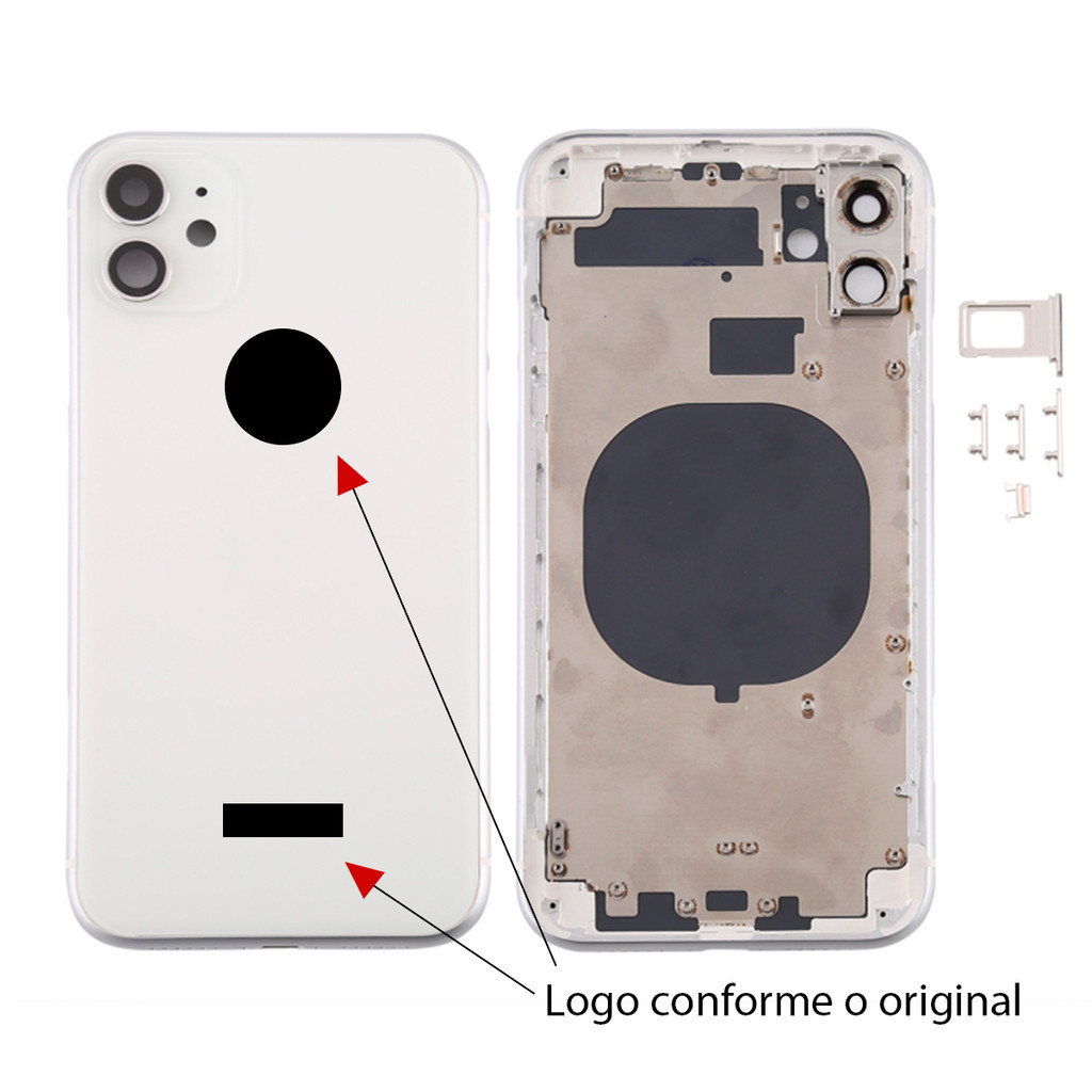 Apple たかさん専用 Carcaça Aro Compatível iPhone 11 Com Tampa Traseira E Botões