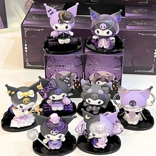 Sanrio Kuromi Mystery Box Caixa Misteriosa Werewolf Killing Series Figura Office Doll Desktop Decoração Doll Aniversário Feminino Doll