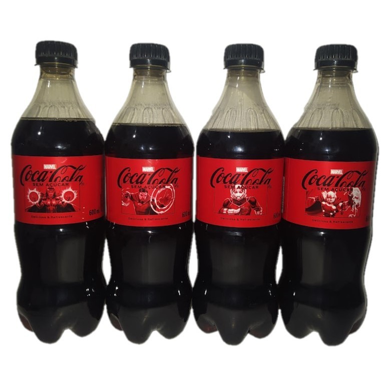 Kit 4 Coca Cola Marvel Garrafa 600 ml Doutor Estranho, Feiticeira ...