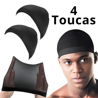 KIT 4 Toucas De Pressão Wave Cap Cabelo Afro Ondas 360 Waves touca nero touca para tranças toca de nero.