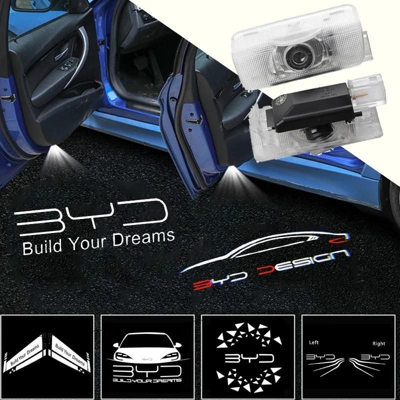2pcs BYD Seal ATTO3 YUAN PLUS Projecção A Laser De Porta HD De Boas Vindas Luz Atmosférica Acessórios De Modificação Da Decoração Do Carro
