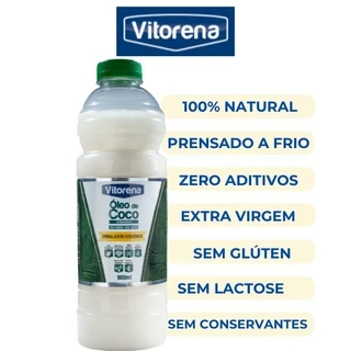 Óleo De Coco Extravirgem Vitorena 900ml Natural