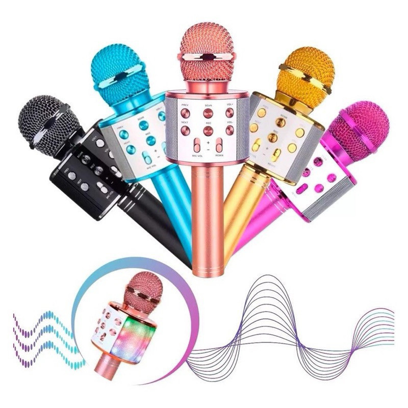 Microfone Infantil de Karaoke Microfone de Brinquedo Sem Fio Bluetooth | Shopee Brasil