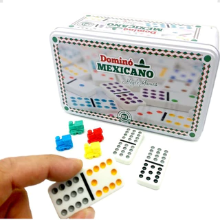 Domino Mexicano Completo com Trem e Eixo 91 peças Hoyle Games
