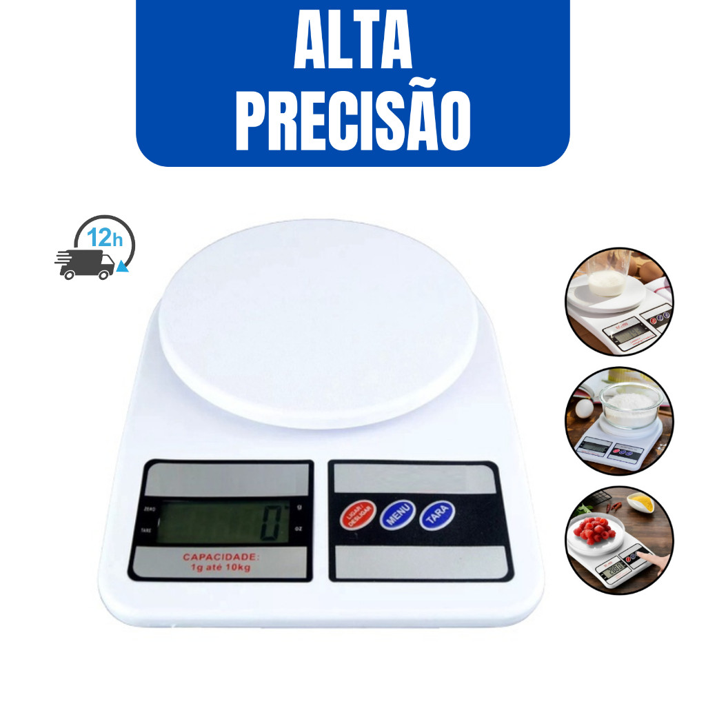 Balança Digital Cozinha Precisão Comida Alta Precisão 0g a 10kg ...