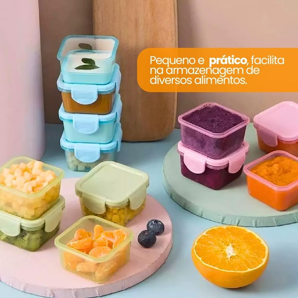 Kit 8 Mini Pote Lancheira Marmita Para Lanche Cores Aleatórias ...