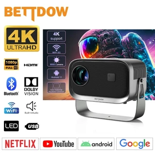 Bettdow Wifi 4k Mini Projetor Portátil Full HD 1080p 10000 LM Supports Android iOS Syncing Smartphone Screen Home、outdoor Theater Projector,Professional outdoor projector, Portable projector