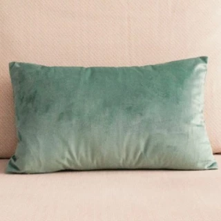 Capa para Almofada em Veludo Liso Retangular Verde Menta