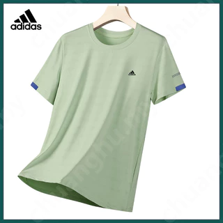 Summer New Ice Feeling Cooling Elastic Silk Manga De Gelo Curta Casual Versátil Camiseta Para Homens