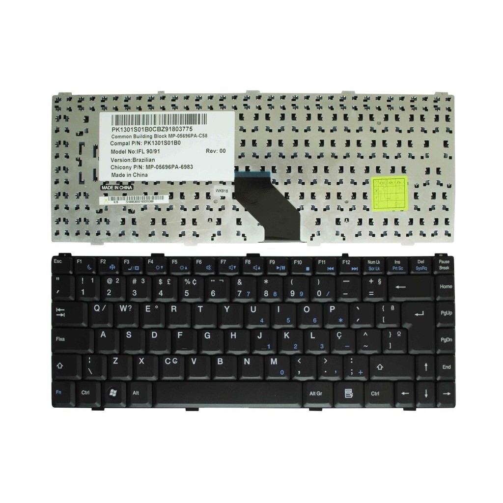 TECLADO DELL 1425/1427/1428/ IBYTE /ZMAX COMPUTADORES (14 POL.)