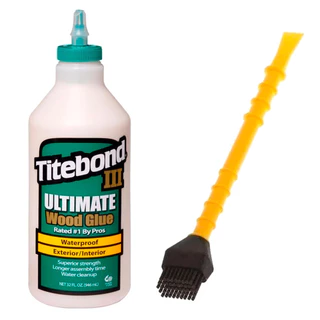 Kit Cola para Madeira III Ultimate 946 ml e Pincel de Silicone Titebond