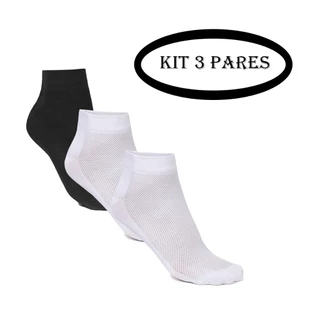 Kit 3 Pares Meia poliamida Cano Curto Dry Performance Corrida ciclismo esportiva