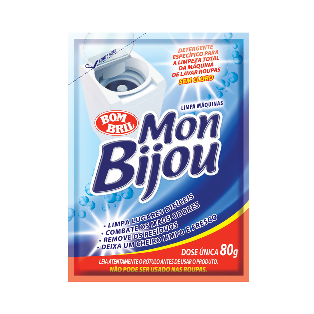 Detergente Pó Limpa Maquina Lava Roupa Mon Bijou Bombril 80G Pratico