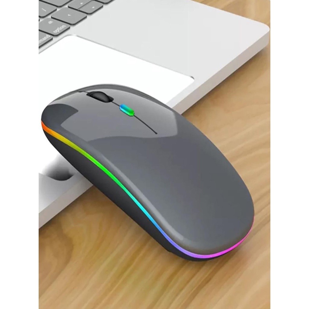 Mouse Bluetooth e Wireless Recarregável Sem Fio Gamer Led Rgb 2.4 ghz Bt 5.0 Compatível com Celular Notebook Computador Tablet
