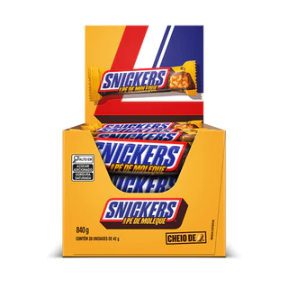 Display Chocolate Snickers Pé De Moleque Individual 42g