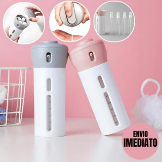 Kit Para Viagem Dispenser 4 em 1 Porta Shampoo Condicionador Creme Sabonete em Oferta na Shopee