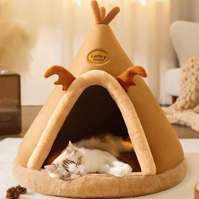 Winter Warm Pet House Dog Canil Ninho Macio Aconchegante Caverna Cachorro Tendas De Natal De Cama Para Cães Pequenos Gatos Médios