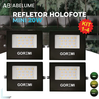 Kit 4 Refletor Holofote ECO Led 20W Bivolt 110V-220V Cor Branco Frio, Branco Quente e Verde IP65