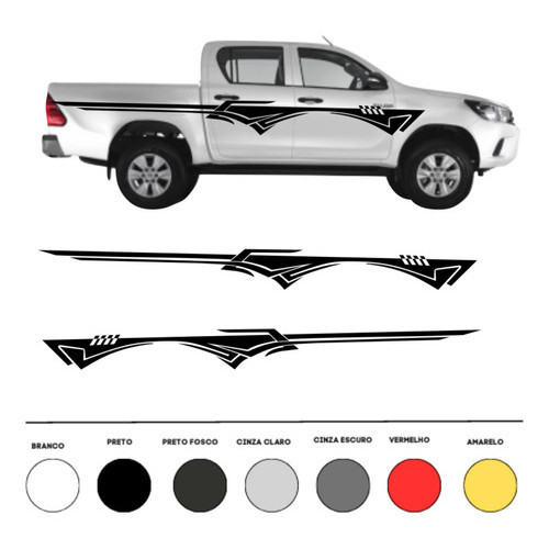 Adesivo Caminhonete Faixa Laterais Hilux Toyota Em Vinil | Shopee Brasil