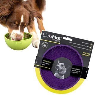 Tapete de Lamber Lickimat Wobble Tigela Comedouro Lento Para Caes Cor Roxa