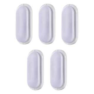 Kit 5 Arandelas Led Tartaruga Oval 18w Branca Fria - Bivolt