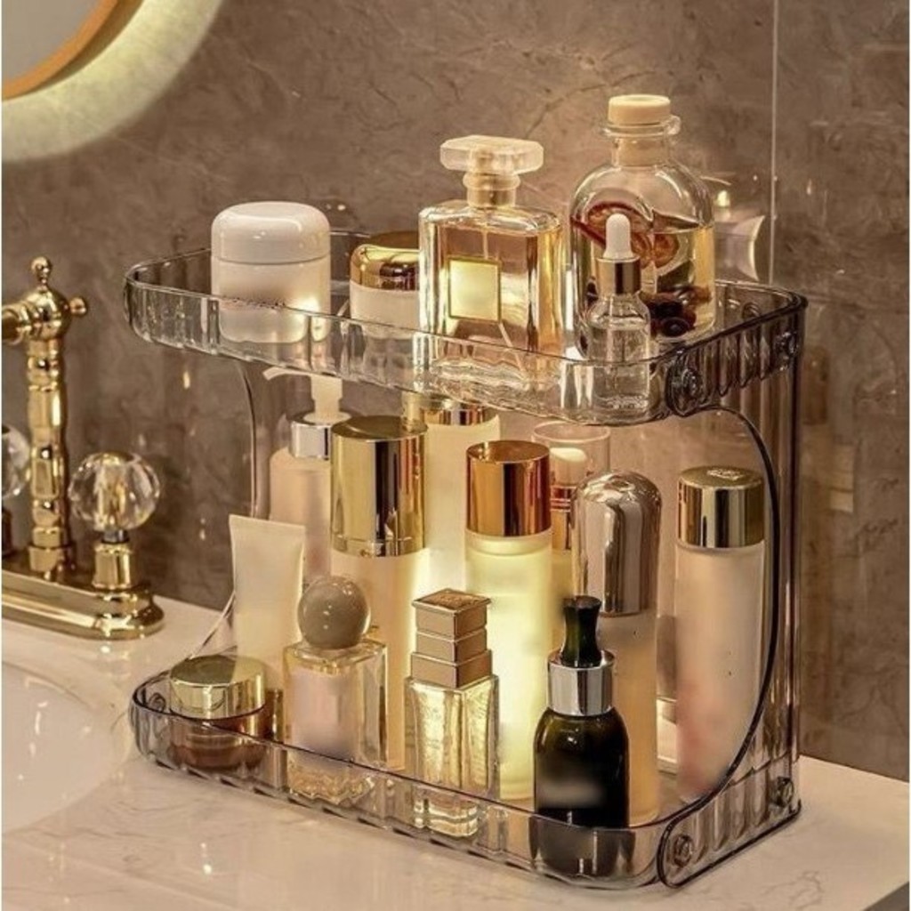 Organizador Prateleira Diamante Acrílico Porta Maquiagem Beleza linhas