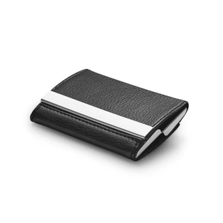 Porta Cartão Duplo Couro Sintético para Cartão, Cartão de Visita, Cartão de Banco, Presente