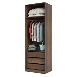 Guarda Roupa Luciane Closet Aberto 3 Gavetas 1 Cabideiro 80,4cm