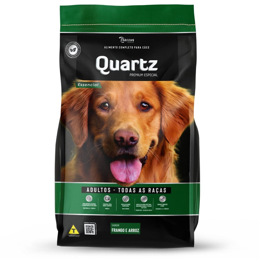 RAÇÃO 15KG QUARTZ PREMIUM ESSENCIAL ALTA PROTEÍNA PARA CÃES ADULTOS ...