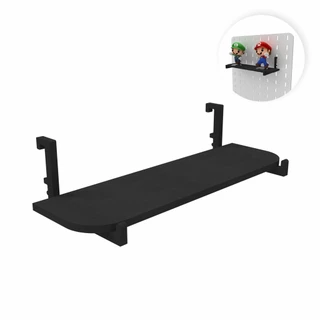 Prateleira Para Pegboard Painel Gamer com 2 Ganchos 25x75 Preto