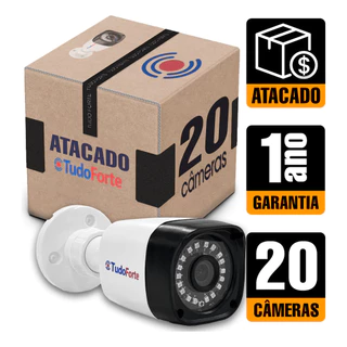 Combo 20 Câmeras Full HD 1080p 20m Visão Noturna Bullet Tudo Forte Atacado