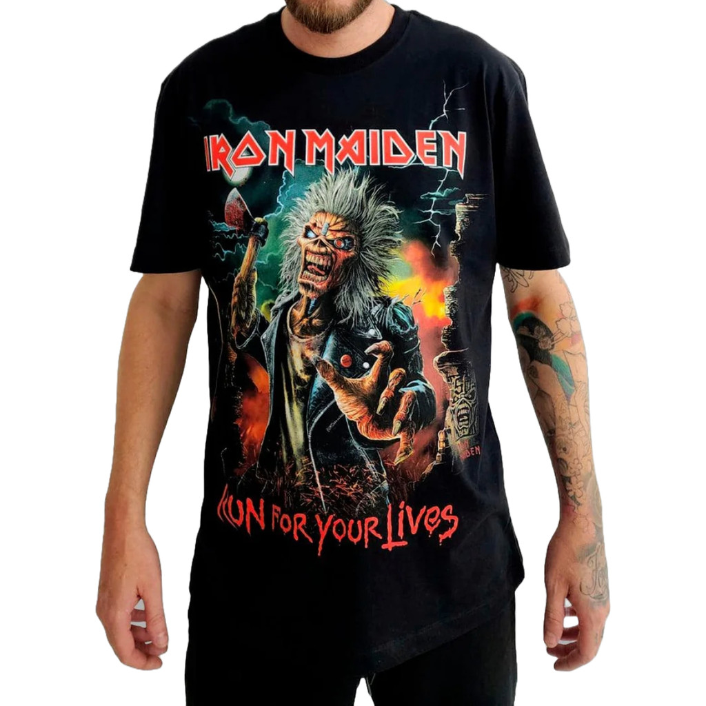 Camiseta Iron Maiden Run For Your Lives World Tour | Shopee Brasil