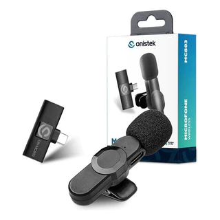Microfone de Lapela Sem Fio Type-C | Wireless 2.4GHz | Android | Onistek ON-MC803