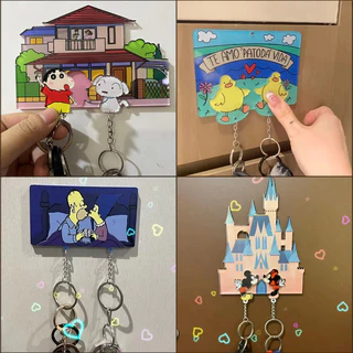 Criativo Simpson/Crayon Xiao Xin Chaveiro Porta-Chaves Frigorífico Adesivo De Casal Engraçado Mochila De Beijo Pingente Decoração Doméstica