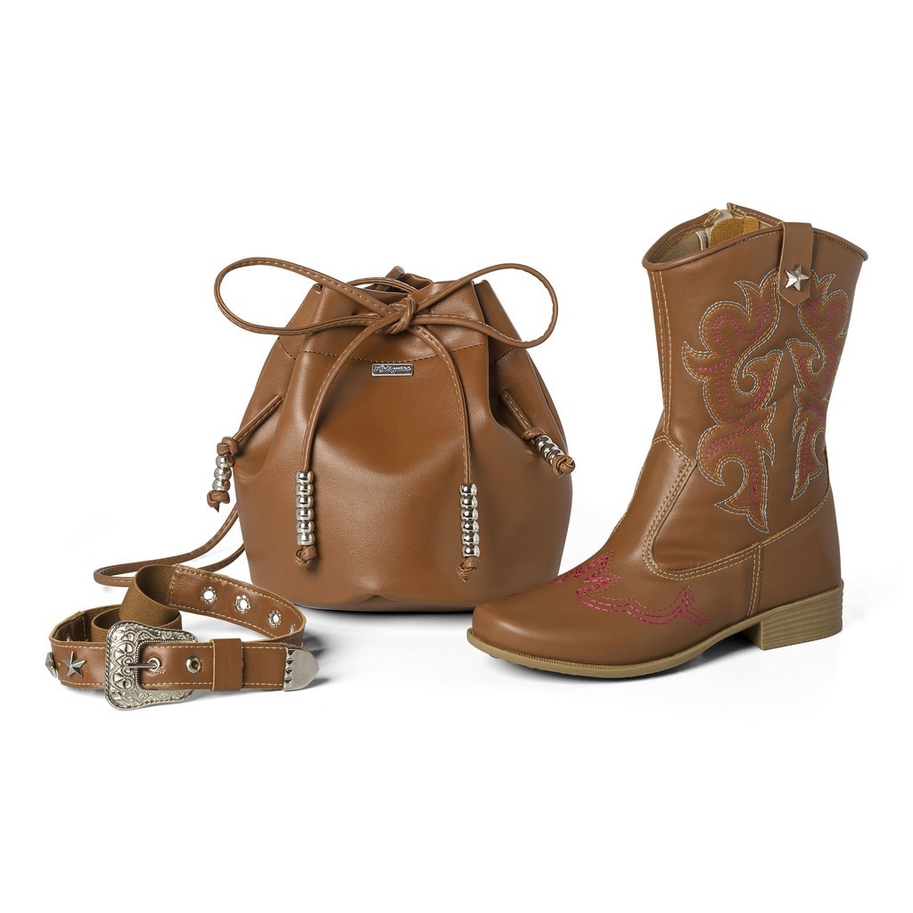 Bota Botina Texana Infantil Feminina Menina Rodeio Shopee Brasil