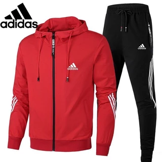 Conjunto De Duas Peças Masculino De Trajes Esportivos Com Capuz + Calças Esportivas Casuais E Zíper Para Corrida