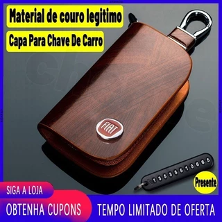 [Promo] couro genuíno de alta qualidade chave do carro capa/capa para chave de carro/capa de chave de carro/chave para carro saco carro acessórios Para Fiat丨Genuine Leather Car Key Cover For Fiat Strada Mobi Toro Argo Cronos Pulse Fiorino Uno Siena Fastba