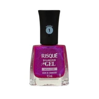 Esmalte Metalizado Licor Cranberry Diamond Gel Risque 9,5Ml