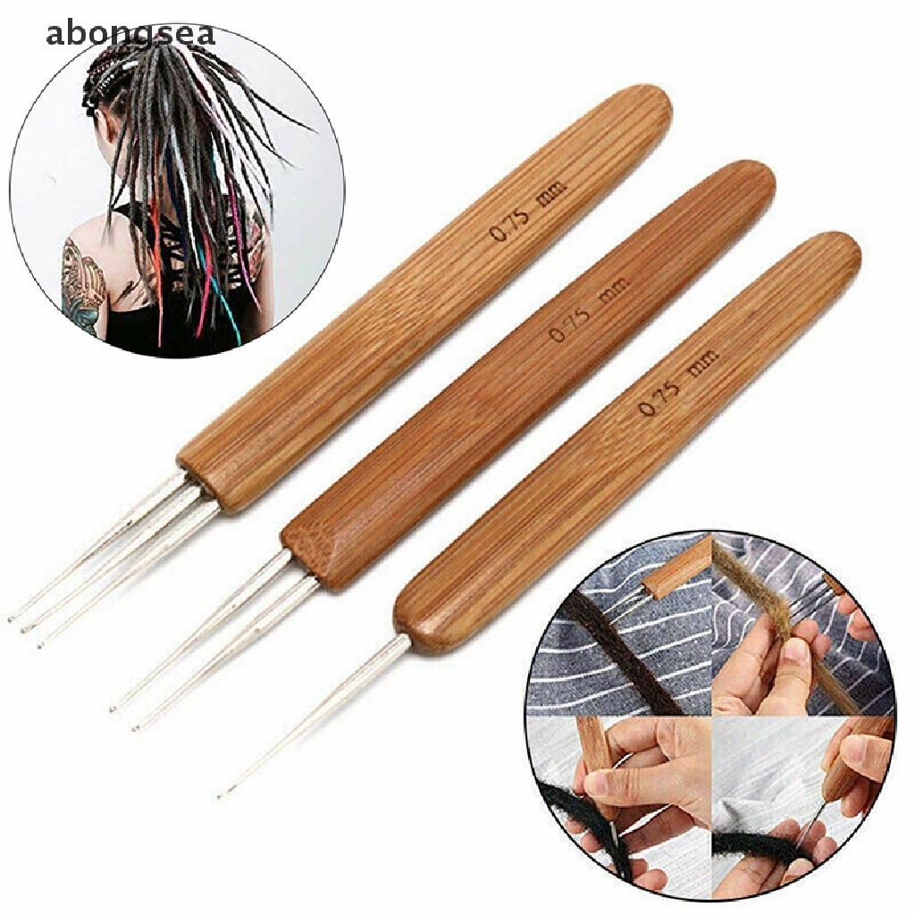 Agulha de Crochê Dread mega-hair Extensões De Cabelo Ferramenta De Tecelagem cabo de bambu