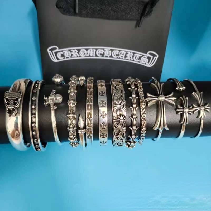 Chrome Hearts pulseira/925 pulseira de prata com vários projetos abertos/hip-hop estilo punk 666 INS