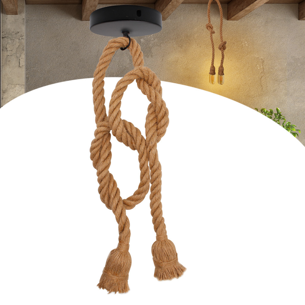 Luminária Pendente Lustre Teto Corda Sisal Rústico LPCR