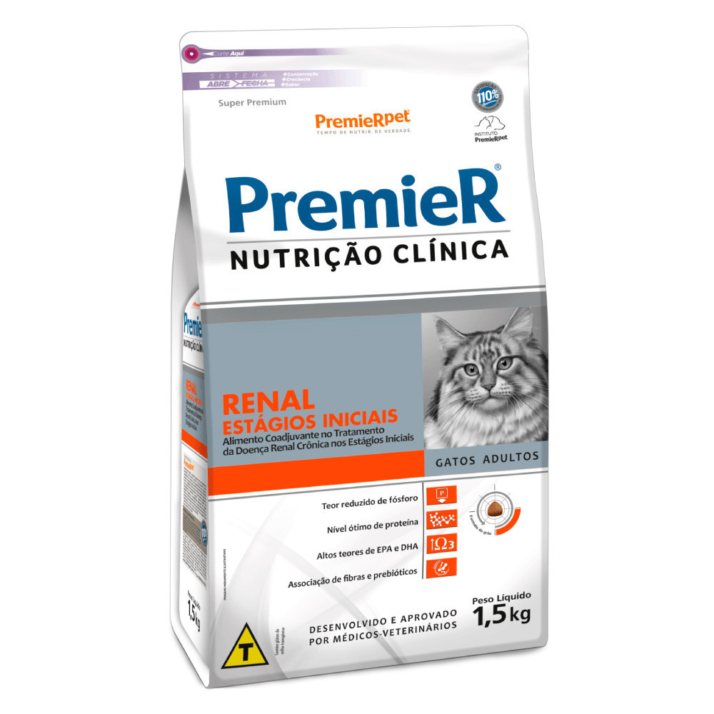 Premier Nutrição Clínica Gatos Renal Estágios Iniciais 1,5kg