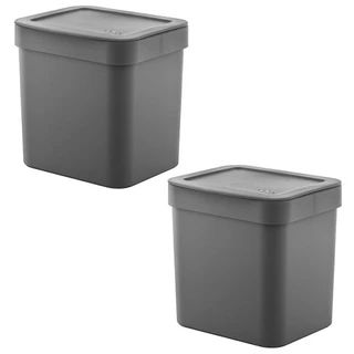 2x Lixeira de Cozinha Pequena 4,7 Litros OU Trium Cinza