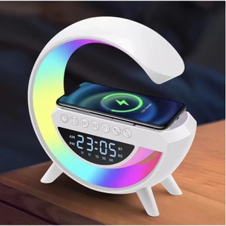 Luminaria G-Speaker Smart Rádio Carregador sem fio Wireless Relógio Auto falante Despertador Alarme