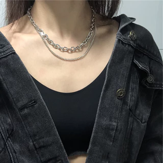 925 prata estilo punk personalizado curto simples clavícula colar de corrente grossa acessórios femininos
