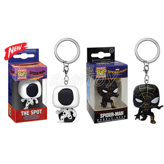 Anime The Spot Spiderman Chaveiros PVC Vingadores Miles Morales GWEN Ação Figura Filme Herói Pingente Brinquedos Para Crianças Presentes Adultos
