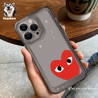 Comme Des Garcons Capa de telefone com iPhone 14 15Pro Max 11 12 13 14plus XR XS XSMAX 7 8 Plus Protecção de câmera resistente a choque Capa transparente TPU macio compatível com WWAG