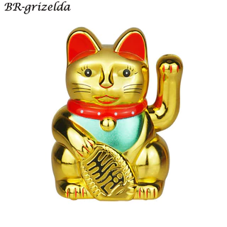 GRA 2.6 Inch Lucky Cat , Gato Da Sorte Com Energia Solar , Braço Para A Riqueza Fortuna Boa , Fengshui