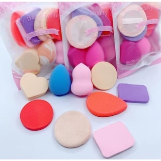 Kit 9 Esponja Para Maquiagem - Combo Com 9 Esponjas Coracao/Pó pressionado em Oferta na Shopee